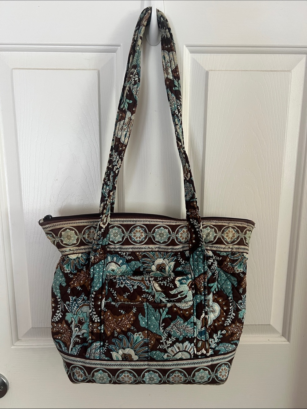 Vera Bradley Blue Paisley Quilted Floral Tote